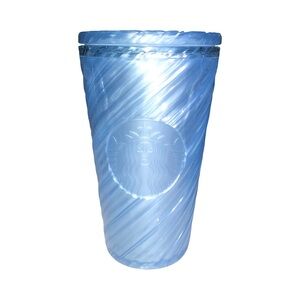 Starbucks Summer 2024 Iridescent Light Blue Pearl Swirl Cold Cup NWT
